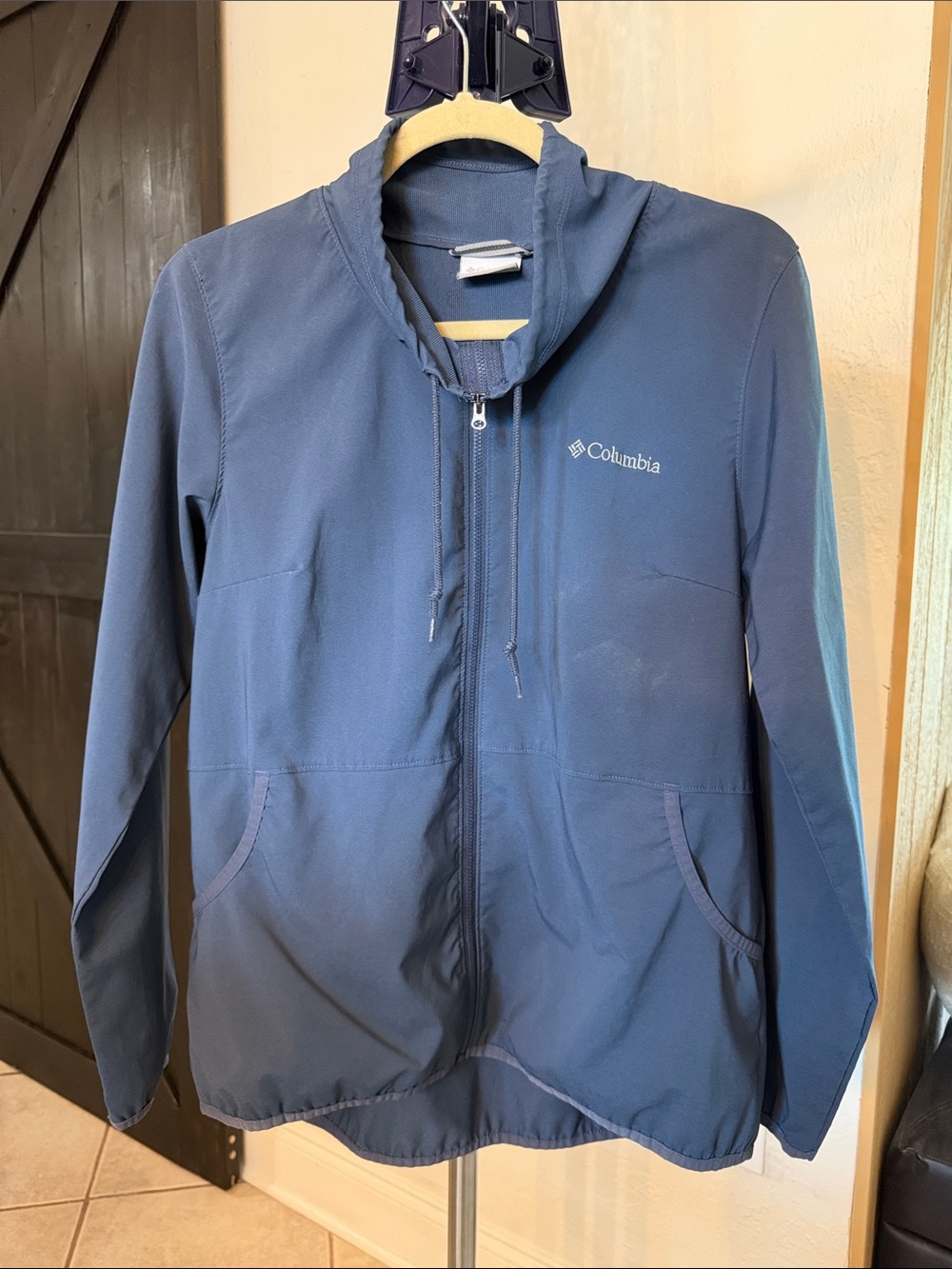 Columbia Blue Full-Zip Hooded Jacket